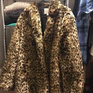 Faux Cheetah Fur Jacket